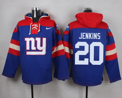 Nike Giants #20 Janoris Jenkins Royal Blue Player Pullover NFL Hoodie - Click Image to Close